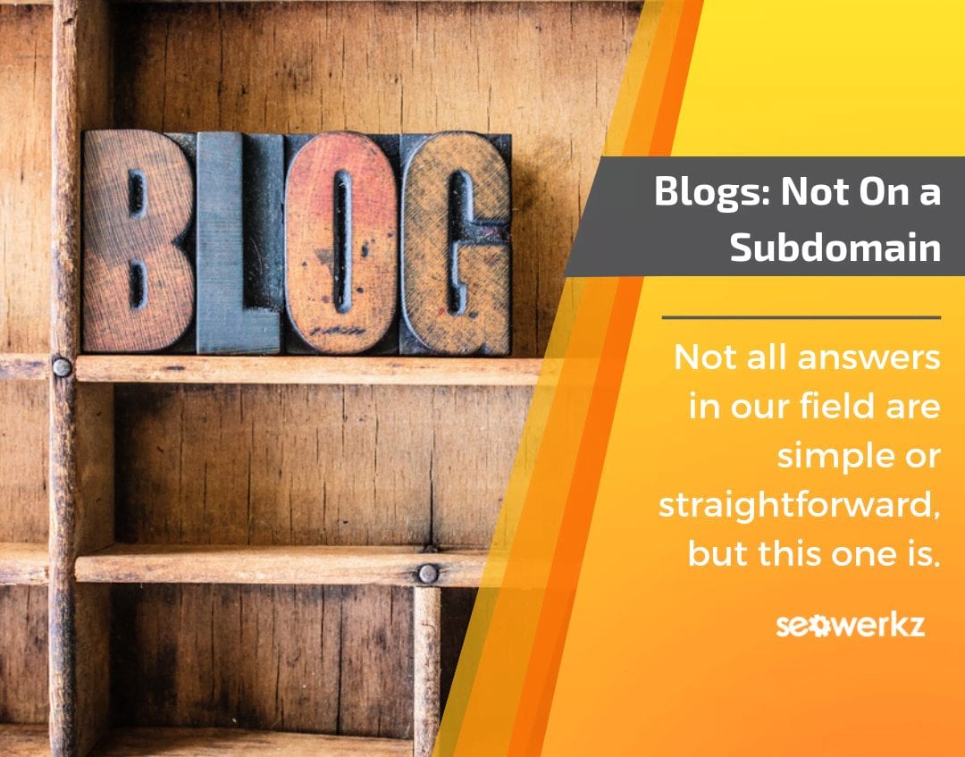 should my blog be on a subdomain?